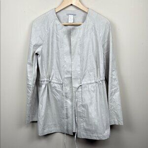 SARAH PACINI Women's Light Gray linen Jacket small